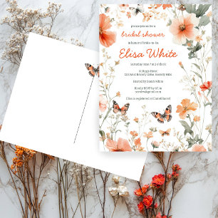 Carte Postale Fête des mariées d'aquarelle Papillon Meadow PERSO
