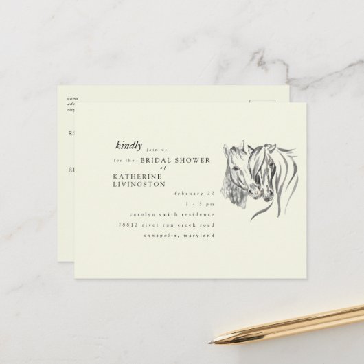 Carte Postale Fête des mariées de crème étourdissante pour les c (Devant/Arrière en situation)