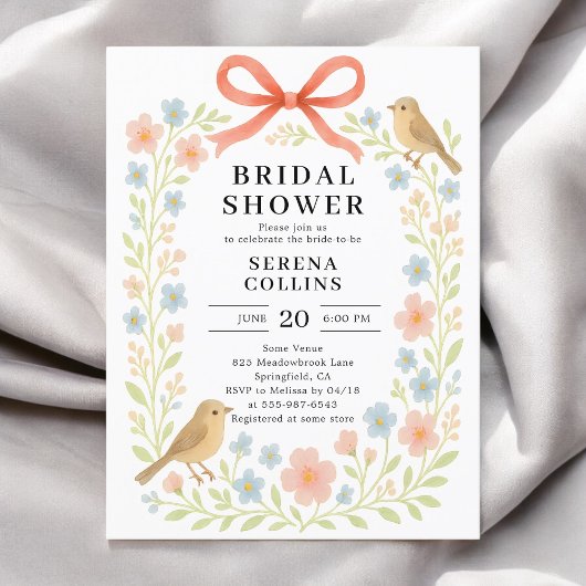 Carte Postale Fête des mariées de la Bow rouge fleur sauvage