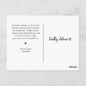 Carte Postale Fête des mariées de Merci en bois Rustique (Dos)