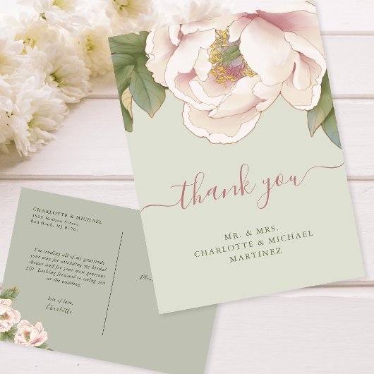 Carte Postale Fête des mariées de Merci florale Sage & Blush Peo