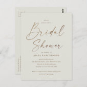 Carte Postale Fête des mariées de script or simple (Devant / Derrière)