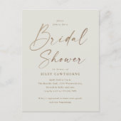 Carte Postale Fête des mariées de script or simple (Devant)