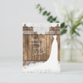 Carte Postale Fête des mariées en bois rustique et dentelle Vint (Debout devant)