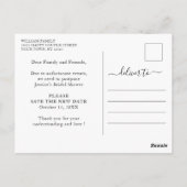 Carte Postale Fête des mariées en marbre doré moderne reportée (Dos)