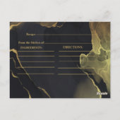 Carte postale Fête des mariées en marbre noir et o (Dos)