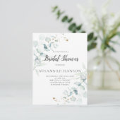 Carte Postale Fête des mariées Eucalyptus verte Dusty Blue Sage (Debout devant)