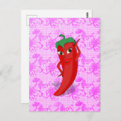 Carte Postale Fête des mariées Fiesta Avec Rouge Hot Pepper Diva (Devant / Derrière)