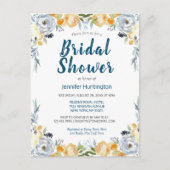 Carte Postale Fête des mariées florale Boho Chic Peach (Devant)