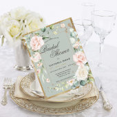 Carte Postale Fête des mariées Florale D'Aquarelle Vert Sage En