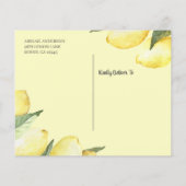 Carte postale Fête des mariées florale de citron b (Dos)