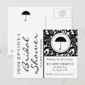 Carte Postale Fête des mariées gothique noir et blanc Invitation (Devant / Derrière)