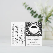 Carte Postale Fête des mariées gothique noir et blanc Invitation (Debout devant)