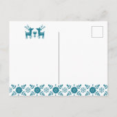 Carte Postale FÊTE DES MARIÉES | Noël Turquoise Reindeer (Dos)