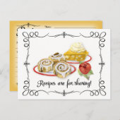 Carte Postale Fête des mariées Recette Desserts Scrolls Rétro (Devant / Derrière)