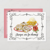 Carte Postale Fête des mariées Recette Desserts Scrolls Rétro (Devant / Derrière)