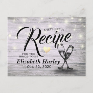 Carte Postale Fête des mariées Recette Verres Champagne Lumières