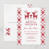 Carte Postale FÊTE DES MARIÉES | Red Reindeer Christmas (Devant / Derrière)