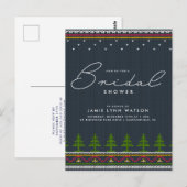 Carte Postale FÊTE DES MARIÉES | Sweat Arbre de Noël Knit Bleu (Devant / Derrière)