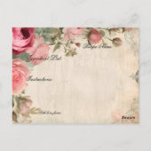 Carte Postale Fête des mariées Tea Party Recette Rose bleu Flora (Dos)