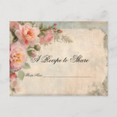 Carte Postale Fête des mariées Tea Party Recette Rose bleu Flora (Devant)