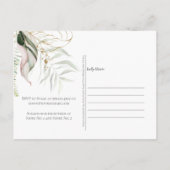 Carte Postale Fête des mariées tropicale florale rose pâle (Dos)