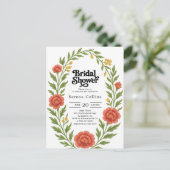 Carte Postale Fête des mariées vintage Red Bloom (Debout devant)