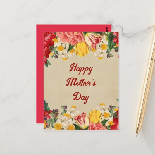 Carte Postale Fête des mères 2025 (Devant/Arrière en situation)