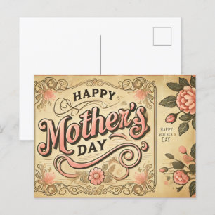 Carte Postale Fête des mères à la vintage