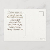 Carte Postale Fête des Mères Aquarelle Fleurs Bible Verse (Dos)