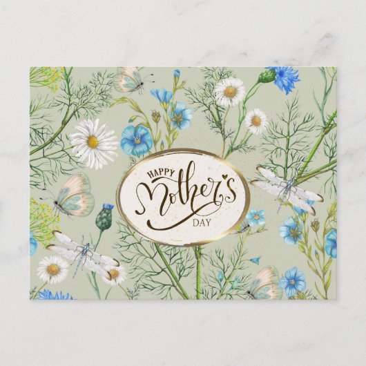 Carte Postale Fête des Mères Aquarelle Fleurs Bible Verse (Devant)