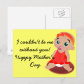 Carte postale Fête des mères Baby Girl (Devant / Derrière)