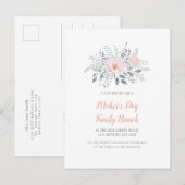 Carte Postale Fête des Mères Blush Floral Invitation (Devant / Derrière)