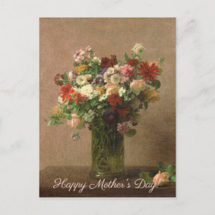 Carte Postale Fête des mères - Bouquet floral Art français
