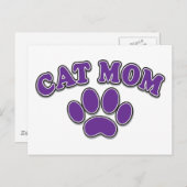 Carte Postale Fête des mères Chat maman (Devant / Derrière)