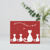 Carte Postale Fête des mères "Chat-mère avec chatons" (Debout devant)