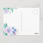 Carte Postale Fête des mères de l'Aquarelle rose et pourpre (Dos)