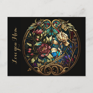 Carte Postale Fête des Mères de l'Art vintage Floral Metal