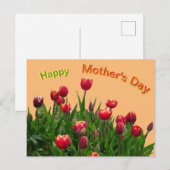 Carte postale Fête des mères de tulipes violettes  (Devant / Derrière)