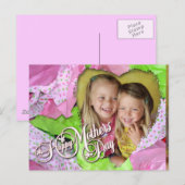 Carte Postale Fête des mères du coeur des tissus (Devant / Derrière)