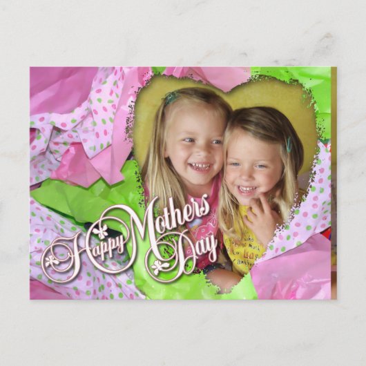 Carte Postale Fête des mères du coeur des tissus (Devant)