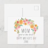 Carte Postale Fête des mères florales (Devant / Derrière)