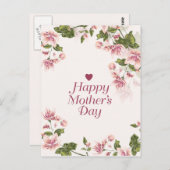 Carte Postale Fête des mères florales (Devant / Derrière)