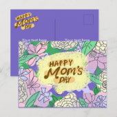 Carte Postale Fête des mères florales (Devant / Derrière)