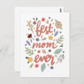 Carte Postale Fête des mères florales (Devant / Derrière)