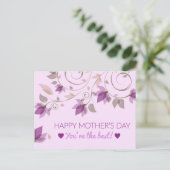 Carte Postale Fête des mères florales pourpres (Debout devant)