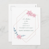 Carte postale Fête des Mères Géométrique Florale (Devant / Derrière)