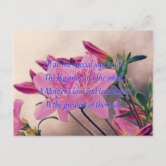 Carte Postale Fête des mères - Joie spéciale (Devant)
