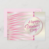 Carte Postale Fête des Mères lettrage or élégant rose luxe (Devant / Derrière)