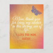 Carte Postale Fête des mères minimaliste simple moderne Rose Vio (Devant)